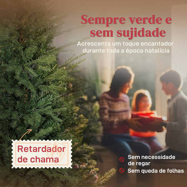 Árvore de Natal Artificial 150 cm Árvore de Natal com 1186 Ramos Densos Suporte Metálico Dobrável Montagem Fácil para Interior Verde