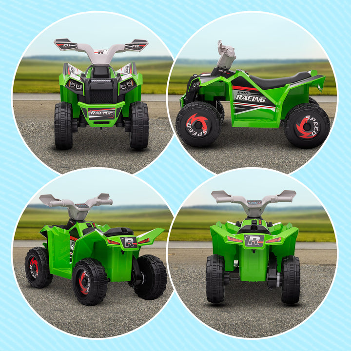 Quadriciclo Elétrico para Crianças 18-36 Meses Veículo Elétrico a Bateria de 6V com Velocidade 2,5 km/h Avanço e Marcha Atrás 70x41,5x48,5 cm Verde