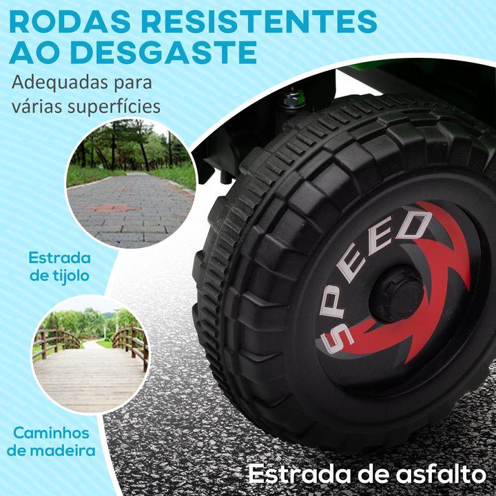 Quadriciclo Elétrico para Crianças 18-36 Meses Veículo Elétrico a Bateria de 6V com Velocidade 2,5 km/h Avanço e Marcha Atrás 70x41,5x48,5 cm Verde