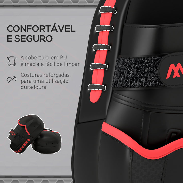 Plastrons de Boxeo Paos de Muay Thai MMA para Treino de Boxeo Boxing Karate Taekwondo Artes Marciais 24x19x4 cm Preto