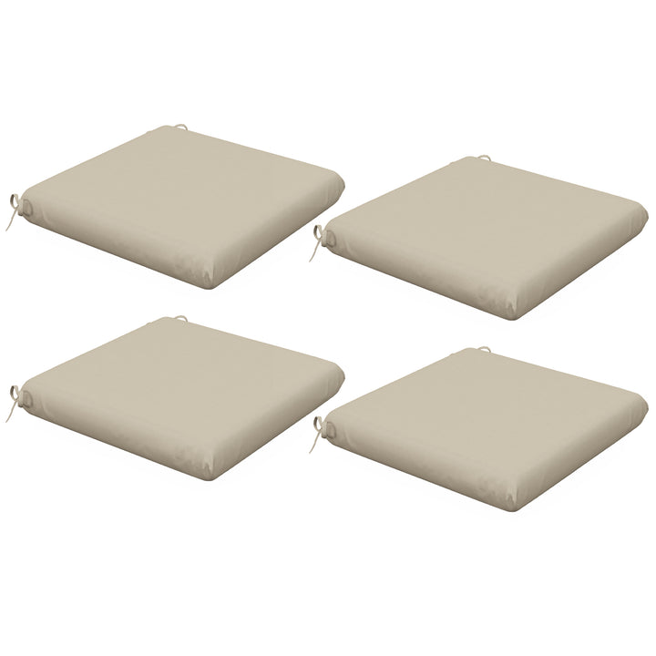 Conjunto de Almofadas para Cadeiras 47x47x7 cm Conjunto de 4 Peças Almofadas para Cadeiras de Jardim Impermeáveis e com Proteção UV 50+ para Interior e Exterior Bege