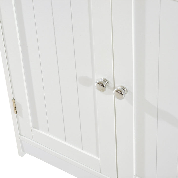 Armário para Casa de Banho com Espaço Grande e com Porta - Cor: Branco - Madeira - 60 x 30 x 60 cm