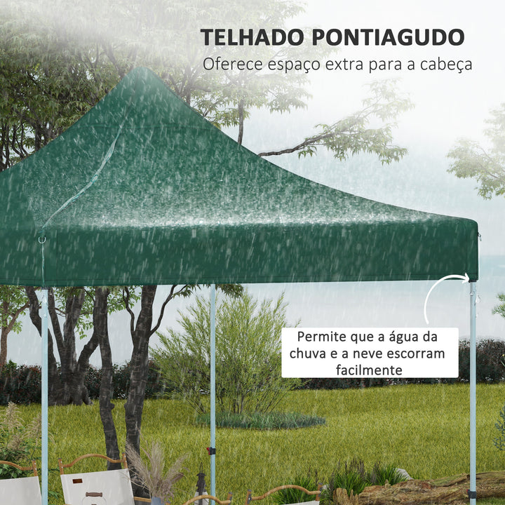 Toldo de Substituição 3x3 m para Pérgola de Jardim Cobertura de Substituição para Tenda Dobrável de Tecido Oxford Impermeável e Anti-UV Verde Escuro