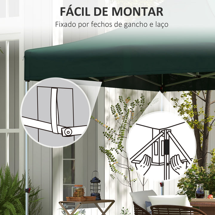Toldo de Substituição 3x3 m para Pérgola de Jardim Cobertura de Substituição para Tenda Dobrável de Tecido Oxford Impermeável e Anti-UV Verde Escuro