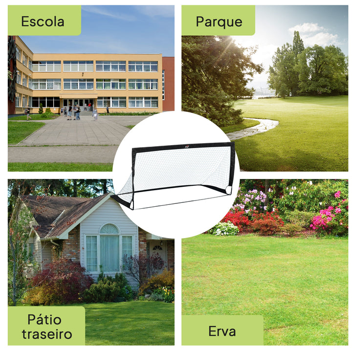 Balizas de Futebol Dobráveis Balizas de Futebol para Crianças e Adultos com Saco de Transporte para Exterior Jardim Treino 183x90x90 cm Preto