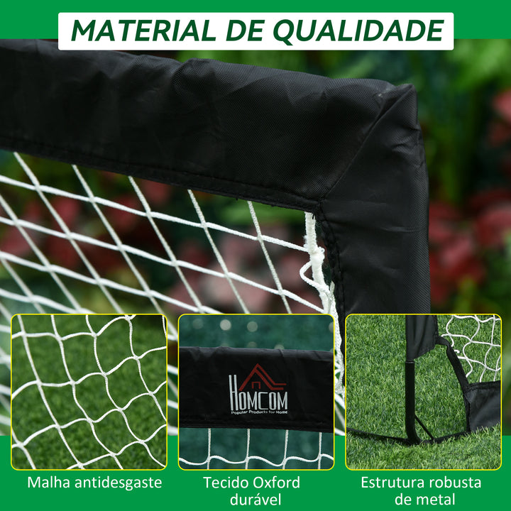Balizas de Futebol Dobráveis Balizas de Futebol para Crianças e Adultos com Saco de Transporte para Exterior Jardim Treino 183x90x90 cm Preto