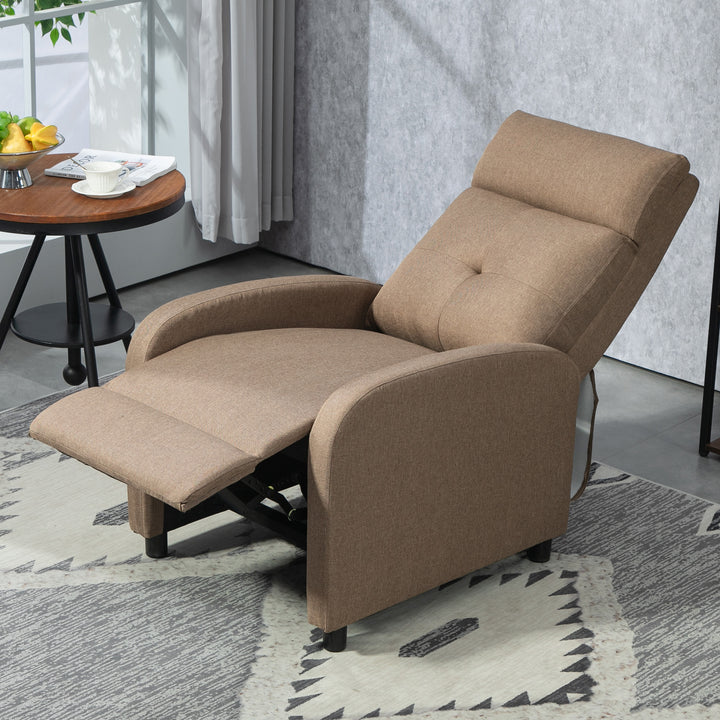 Poltrona Relax Reclinável até 155° Poltrona Reclinável Manual Estofado em Tecido Carga Máxima 150 kg para Pessoas com Altura Inferior 195 cm 67x87x98 cm Marrom