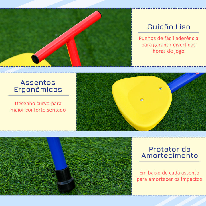 Balanço giratória 360º para crianças acima de 3 anos com base de 4 hastes, postes de parada e alças de fácil aderência Jardim Pátio 182x77x43 cm Multicolor