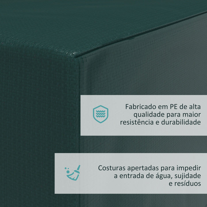 Capa Protetora para Móveis Retangular Cobertura de Móveis para Jardim Impermeável Anti-UV Antipó para Terraço Varanda 235x190x90 cm Verde