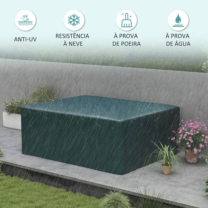 Capa Protetora para Móveis Retangular Cobertura de Móveis para Jardim Impermeável Anti-UV Antipó para Terraço Varanda 235x190x90 cm Verde