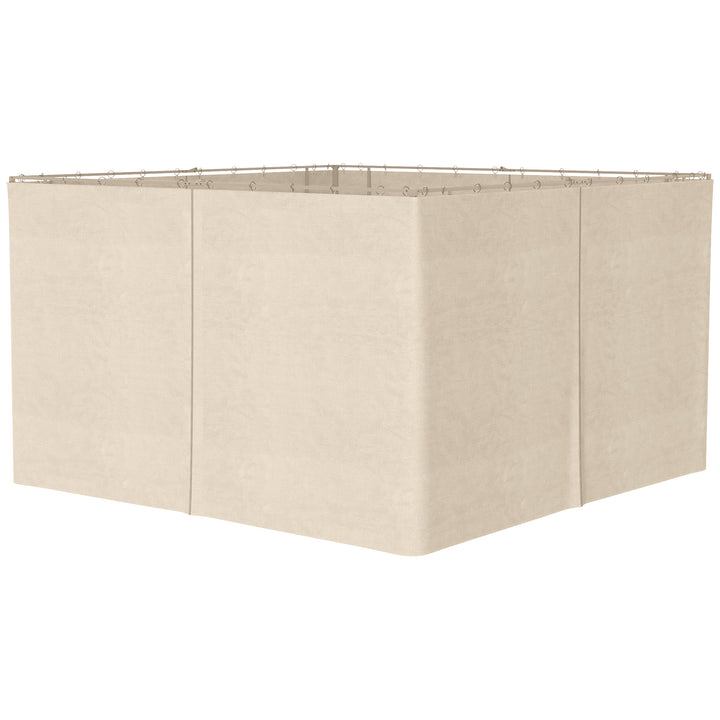 4 Paredes Laterais para Tenda 352x205 cm Laterais para Tenda Universal com Ganchos e Argola em C para Tenda de Jardim Terraço Bege