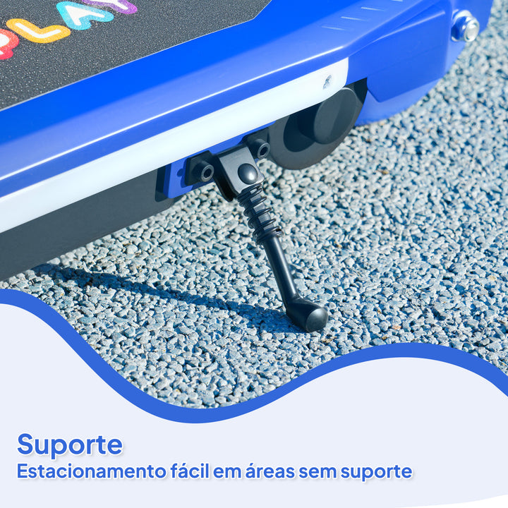 Trotinete Elétrica para Crianças de 6-14 Anos Trotinete Elétrica Máx. 10 km/h Motor 80 W Autonomia Máxima 8 km Trotinete Elétrica Infantil com Luzes LED Travão Traseiro 76x46x93 cm Azul