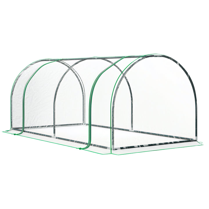 Estufa 200x100x80cm para Jardim Terraço Cultivo de Plantas Estufa com Estrutura de Aço Cobertura PVC Transparente