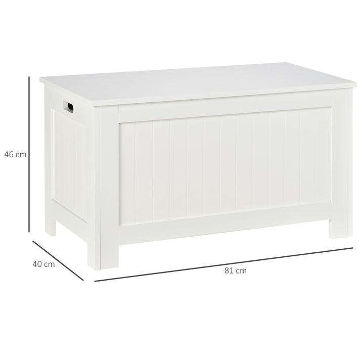 Armário de madeira para armazenamento de roupas brinquedos banco de armazenamento para sala de estar e banheiro carga de 20 kg branco 81 x 40 x 46 cm