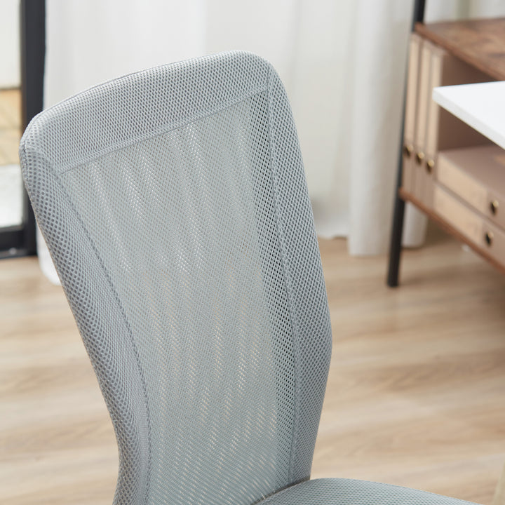Cadeira de Escritório de Malha Cadeira de Escritório Giratória sem Apoio para os Braços com Altura Ajustável Carga Máxima 100 kg para Escritório Dormitório 43x58x90-100 cm Cinza
