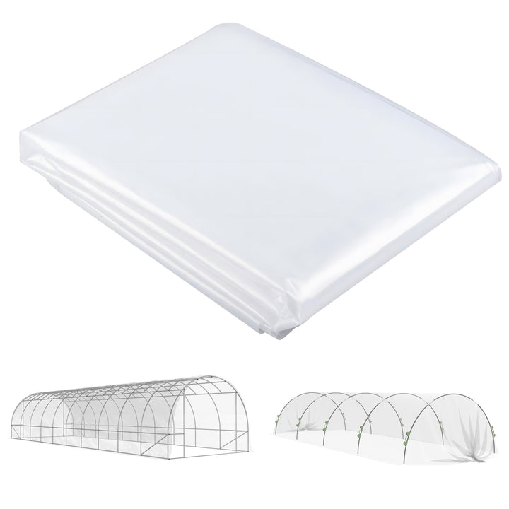Cobertura Transparente para Estufa 6x10 m Cobertura de Substituição de Polipropileno Resistente à Água para Horta Plantas Agricultura Jardim