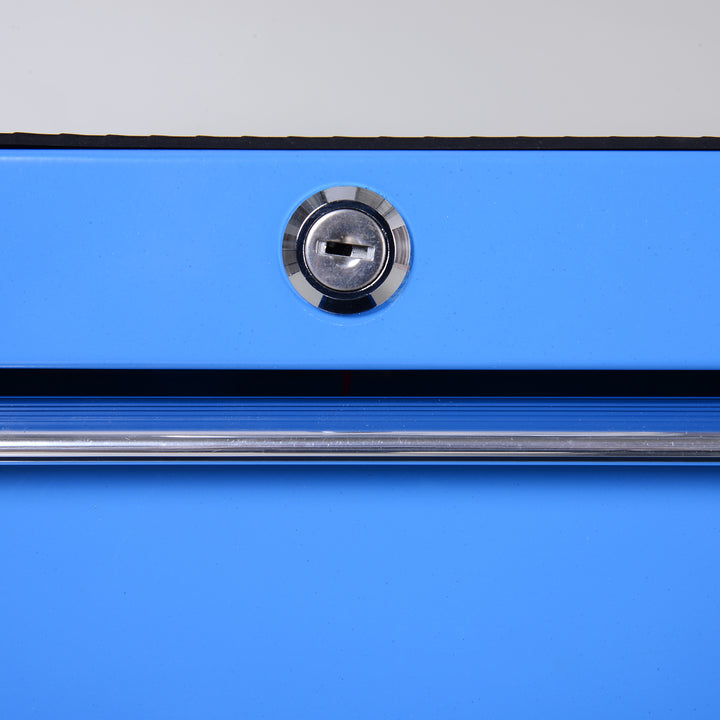 Carrinho de ferramentas metálico 5 gavetas e 4 rodas - azul