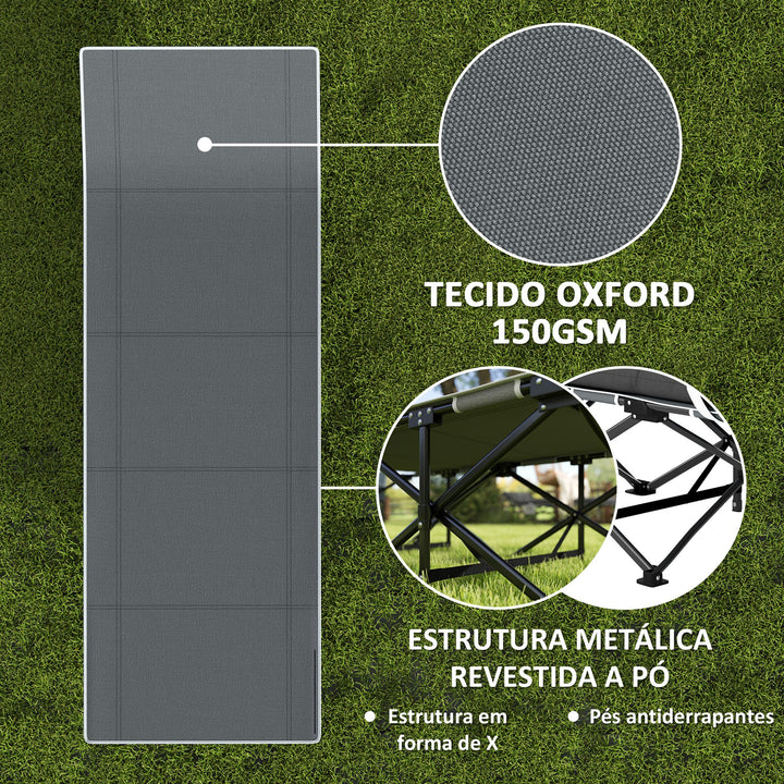 Cama Dobrável para Campismo Cama de Acampamento Portátil com Apoio para Cabeça Colchão Amovível e Bolsa de Transporte Carga 150 kg para Praia Senderismo 196x68x37 cm Preto
