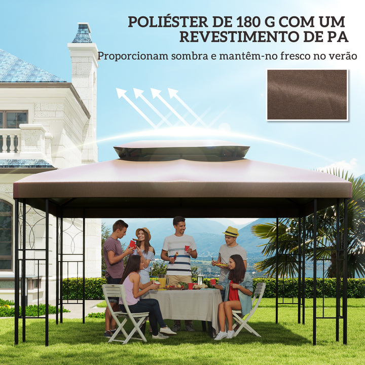 Teto substituição de toldo cobertura superior com 8 Furos 3x4m Marrom