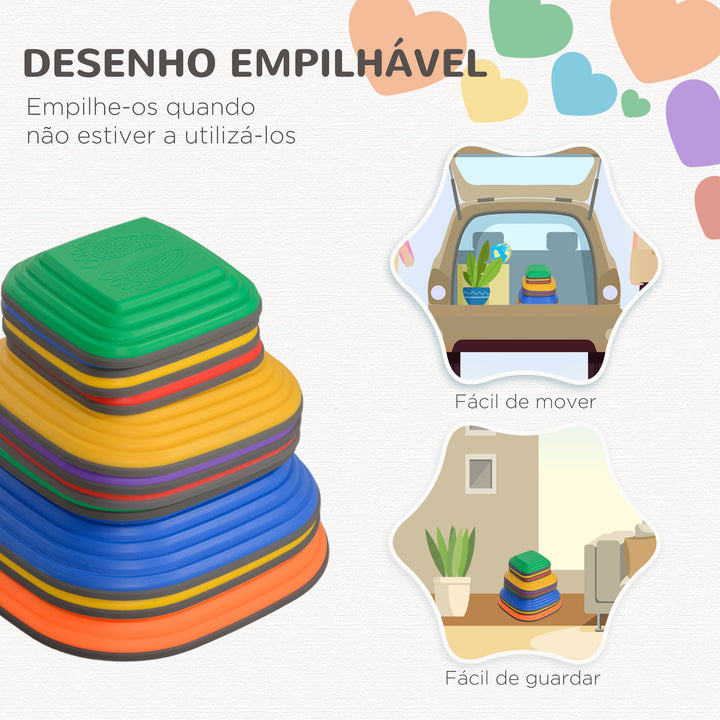 Conjunto de Blocos de Equilíbrio para Crianças Empilhável de 11 Peças Jogo de Equilíbrio para Crianças acima de 3 Anos Antiderrapante para Interior e Exterior Multicor