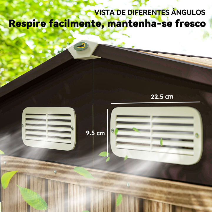 Abrigo de Jardim 190x132x187 cm Abrigo de Ferramentas com 2 Janelas de Ventilação e Porta com Fechadura para Pátio Terraço Carvalho
