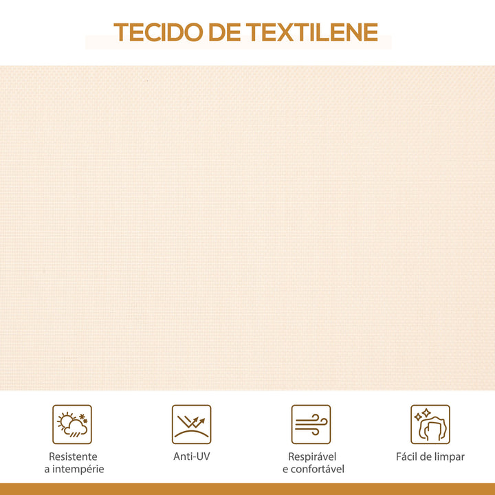 Baloiço de Jardim Exterior de 3 Lugares com Toldo Reclinável Baloiço de Jardim com Assento Respirável e Estrutura de Aço para Terraço ou Varanda 175x118x159 cm Bege