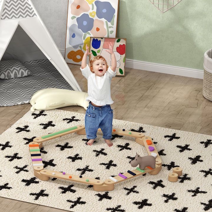 Traves de Equilíbrio Jogo de Equilíbrio de Madeira para Crianças acima de 3 Anos Jogo de Equilíbrio Infantil para Interior e Exterior Multicor
