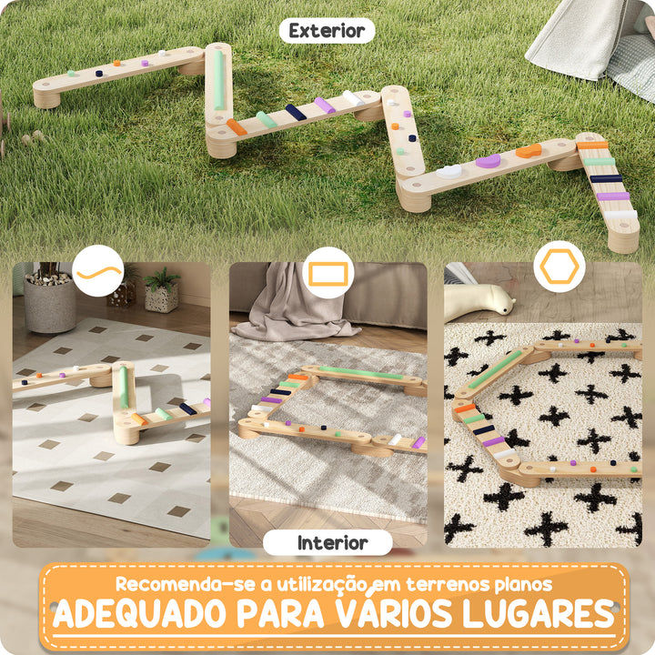 Traves de Equilíbrio Jogo de Equilíbrio de Madeira para Crianças acima de 3 Anos Jogo de Equilíbrio Infantil para Interior e Exterior Multicor
