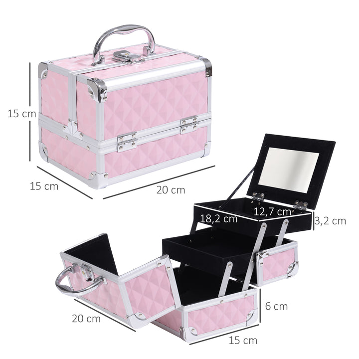 Mala para Maquilhagem Organizador Cosméticos Profissional 20x15x15cm