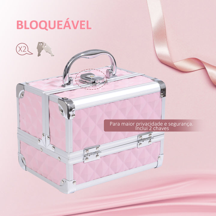 Mala para Maquilhagem Organizador Cosméticos Profissional 20x15x15cm