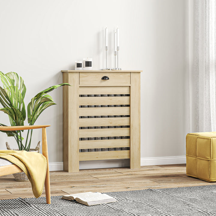 Cobertura para Radiador com Gaveta Cobertura para Radiador de MDF para Sala de Estar Dormitório Corredor 78x19x95,5 cm Carvalho