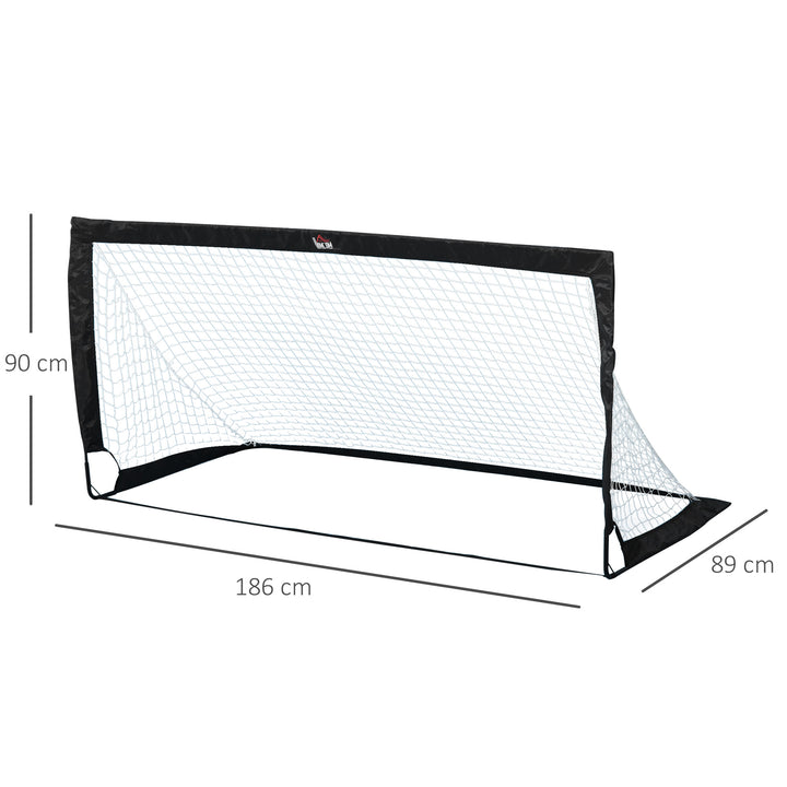 Balizas de Futebol Dobráveis Balizas de Futebol para Crianças e Adultos com Saco de Transporte para Exterior Jardim Treino 183x90x90 cm Preto