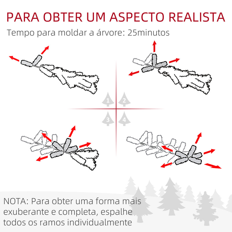 Árvore de Natal 150 cm Árvore de Natal Artificial com 220 Luzes LED 588 Ramos e Suporte de Metal Árvore Natalina para Sala Interior Verde