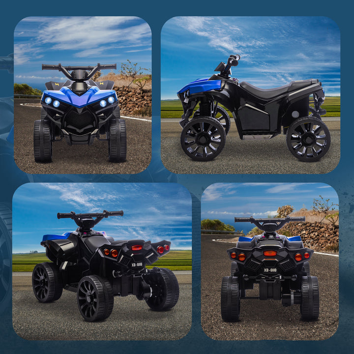 Quadriciclo Elétrico para Crianças 6 V Quadriciclo para Crianças de 3-8 Anos com Velocidade até 3?km/h Faróis e Música 70x42x45 cm Azul