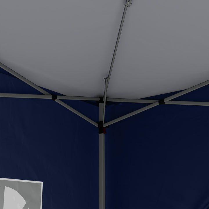 Tenda de Jardim com Paredes Laterais Amovíveis Janelas Porta com Zíper e Bolsa de Transporte 295x295x195-258 cm Azul