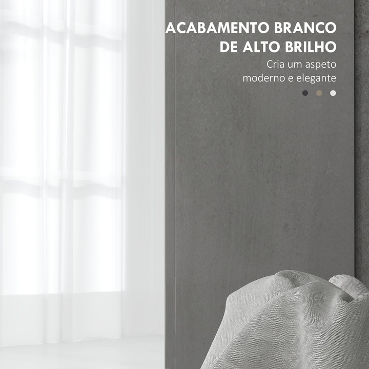 Móvel para Lavatório Pousar Móvel para Lavatório Pedestral Móvel Casa de Banho com 2 Portas e Prateleira Ajustável para Lavatório com ou sem Pedestral 80x34x60 cm Branco Brilhante