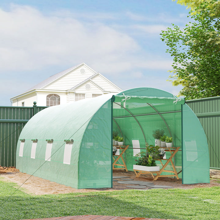 Outsunny Estufa de Jardim para Planta - Cor: Verde - Aço e Polietileno - 6 x 3 x 2 m