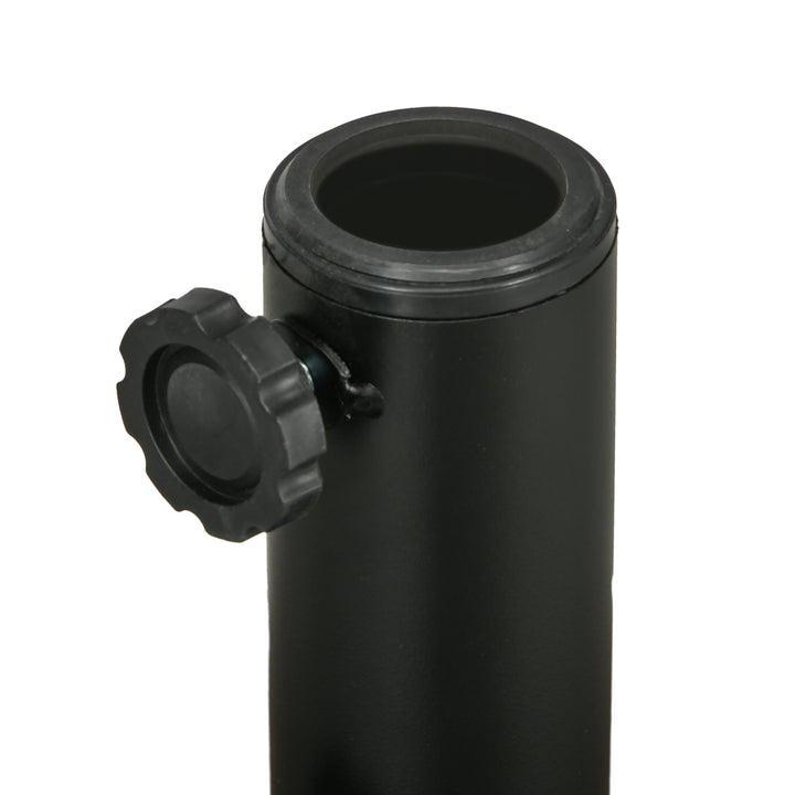 Base para Chapéu de Sol Redondo Suporte para Chapéu de Sol Recarregável com Água 22 kg e Areia 29 kg para Mastro de Chapéu de Sol de Ø38/48 mm Ø51x36 cm Negro