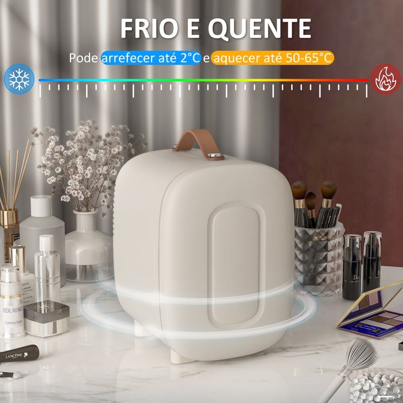 Frigorífico de Cosméticos 4L Frigorífico Pequeno 9V/240V para Arrefecer e Aquecer Mini Frigorífico para Beleza Maquilhagem Bebidas 20,3x26,3x28 cm Creme