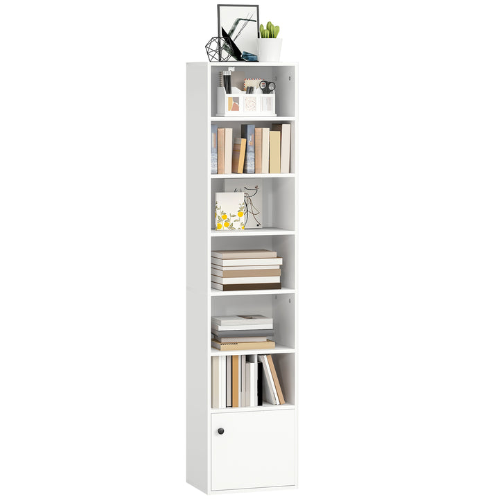 Estante de 7 Níveis Estante para Livros com Prateleiras Ajustáveis e Armário Estante Moderna para Sala de Estar Quarto Estúdio Escritório 40x30x180 cm Branco