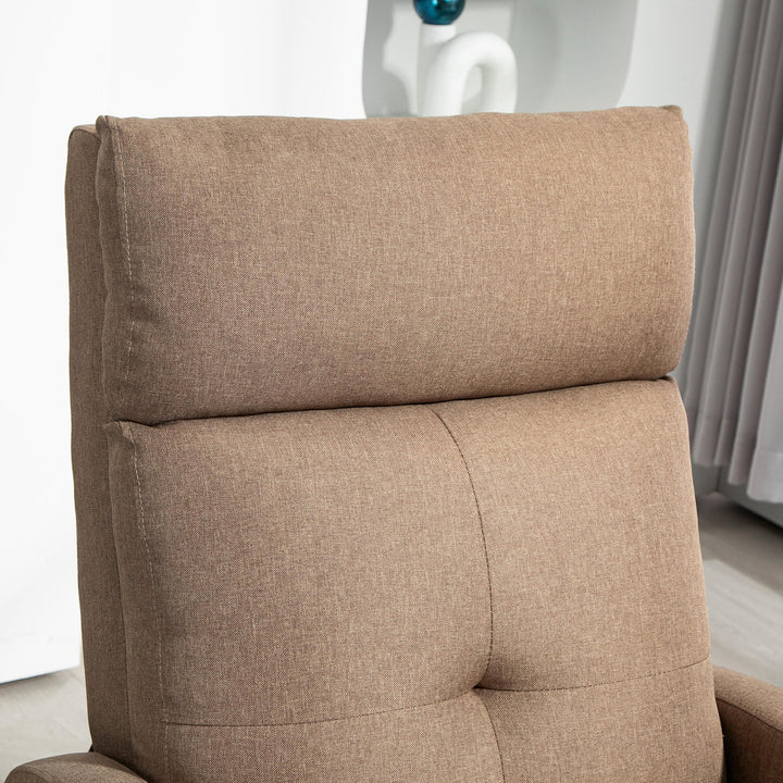 Poltrona Relax Reclinável até 155° Poltrona Reclinável Manual Estofado em Tecido Carga Máxima 150 kg para Pessoas com Altura Inferior 195 cm 67x87x98 cm Marrom