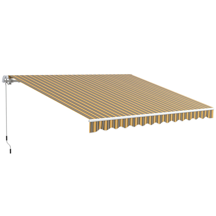 Toldo Manual Retrátil 350x250 cm Toldo para Varanda com Manivela de Metal Impermeável e Anti-UV Toldo Enrolável de Exterior para Jardim Terraço Janelas Cinza e Amarelo