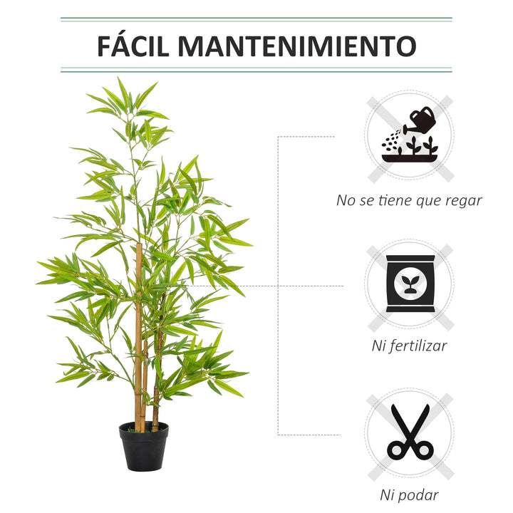 Planta de Bambú Artificial no Vaso 120cm Planta Artificial Decorativa para Interior e Exterior Casa Sala de Estar Escritório Verde