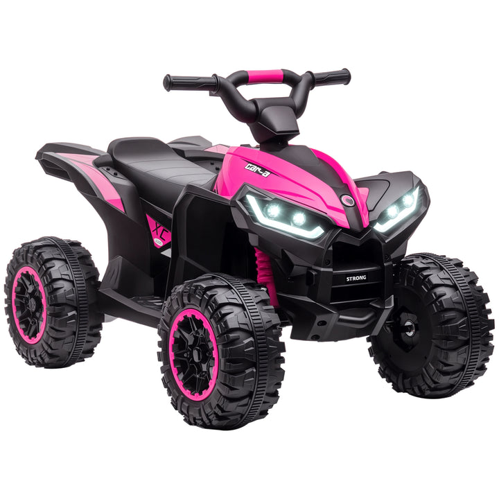 Quadriciclo Elétrico para Crianças de 3-5 Anos Veículo Eléctrico a Bateria 12V com 2 Motores Farol Música Velocidade Ajustável Avançar e Retroceder 83x53x55,5 cm Rosa