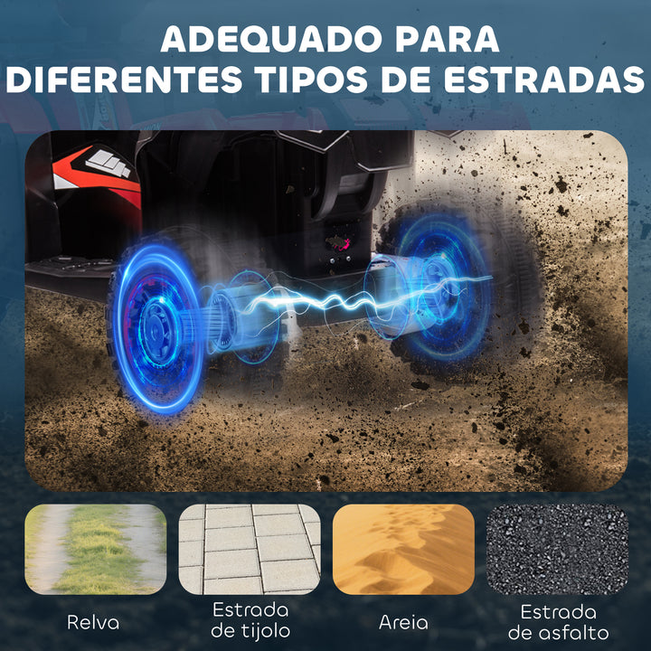 Quadriciclo Elétrico para Crianças de 3-5 Anos Veículo Eléctrico a Bateria 12V com 2 Motores Farol Música Velocidade Ajustável Avançar e Retroceder 83x53x55,5 cm Rosa