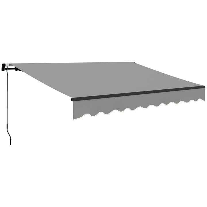 Toldo Manual Retrátil 360x220 cm Toldo para Balcão com Manivela de Alumínio e Proteção UV30+ Toldo Enrolável de Exterior para Jardim Terraço Janelas Cinza