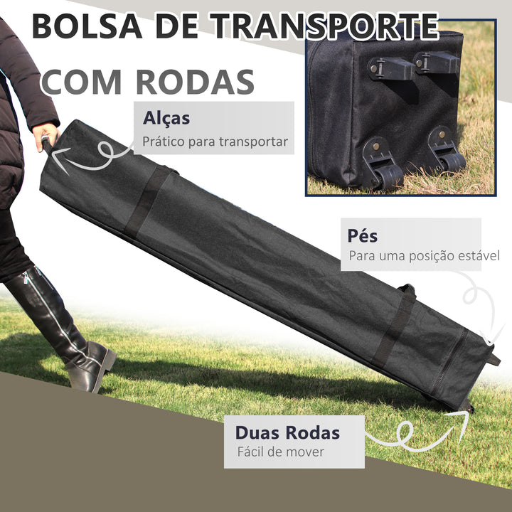 Tenda Dobrável Pop-UP 3,92x3,92x2,83 m Tenda de Jardim com Altura Ajustável Proteção UV50+ Teto Duplo Rede Mosquiteira e Bolsa de Transporte com Rodas para Festas Campismo Bege e Marrom