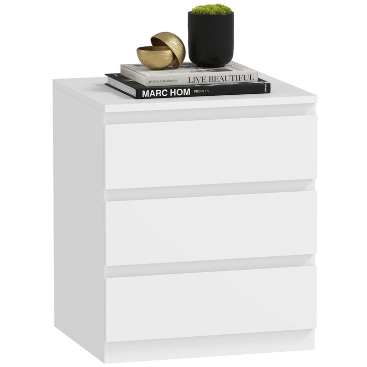Cómoda com 3 Gavetas com Fecho Suave Cómoda para Quarto Sala de Estar Escritório Estilo Moderno 45x40x52,8 cm Branco