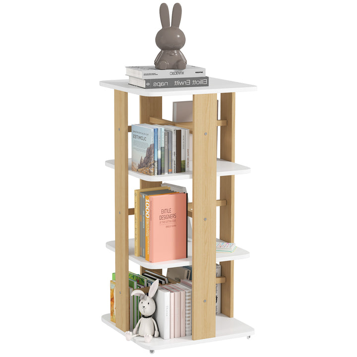 Estante para Livros Infantil Estante para Crianças com Rodas 3 Prateleiras para Escola Infantil Dormitório Infantil 48x48x99,5 cm Branco e Madeira