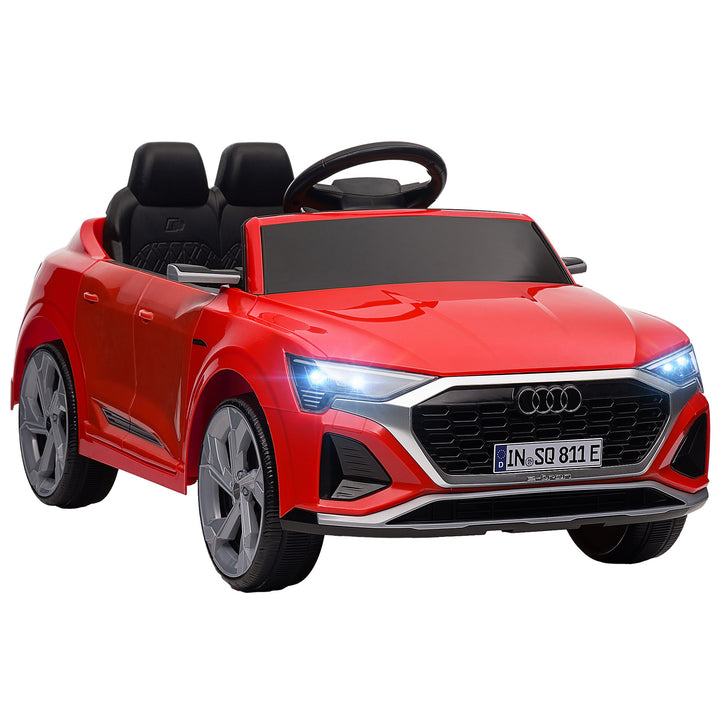 Carro Elétrico para Crianças acima de 3 Anos Carro Audi Q8 Etron Sportback Infantil com Bateria 12V Controlo Remoto Faróis Buzina e Música 98x49,5x43 cm Vermelho